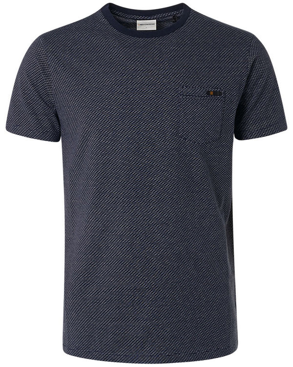 Navy and White Crew T-Shirt